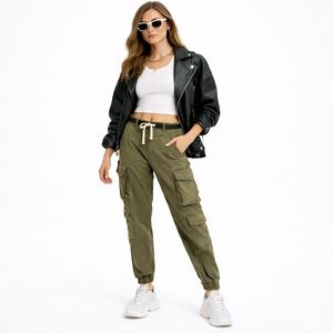 🌟ZARA Olive Green Cargo Jogger Pants 💚